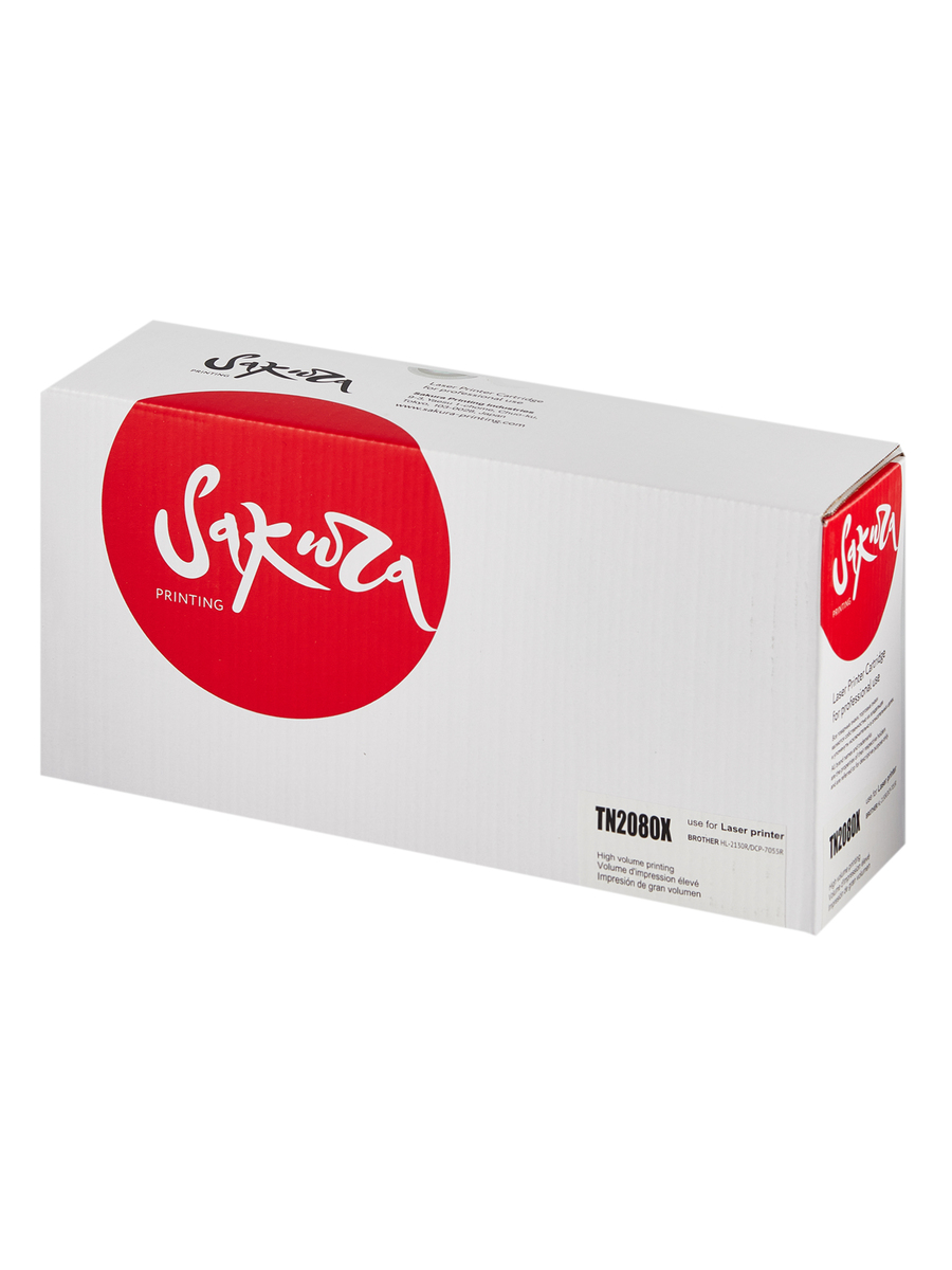 Картридж Sakura TN2080X для Brother, черный, 2500 к.